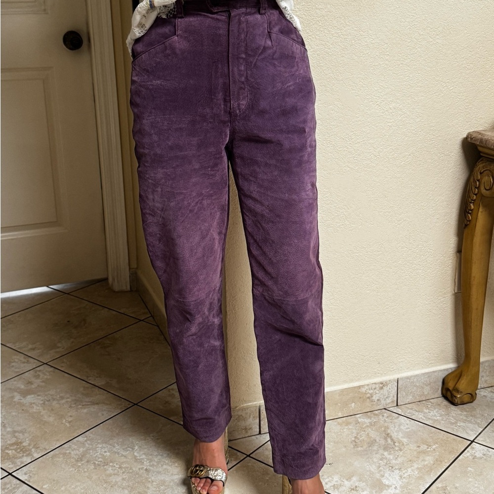 Purple Suede Pants